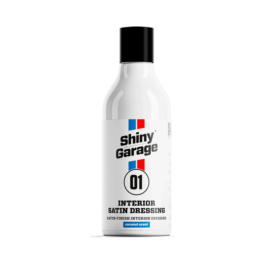 Shiny Garage Satin Interior Plastic Dressing 250ml, product photo on white