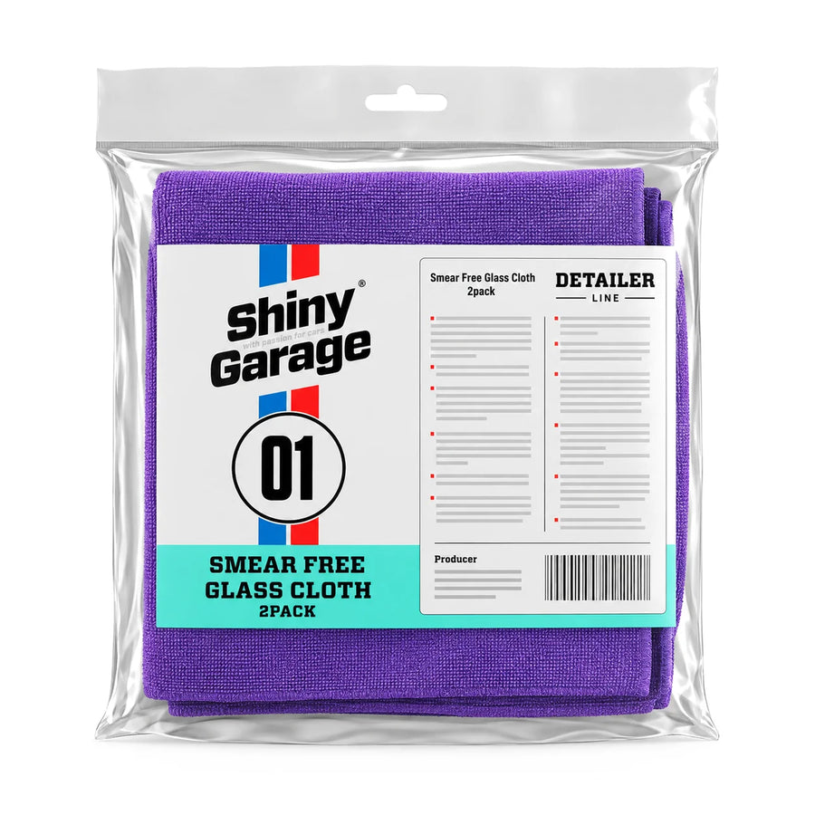 Shiny Garage Smear Free Glass Cloth 40 x 40cm, product photo on white