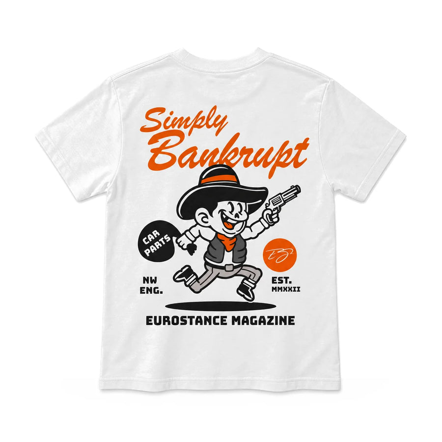 EuroStance Simply Bankrupt Tee back, product photo on white