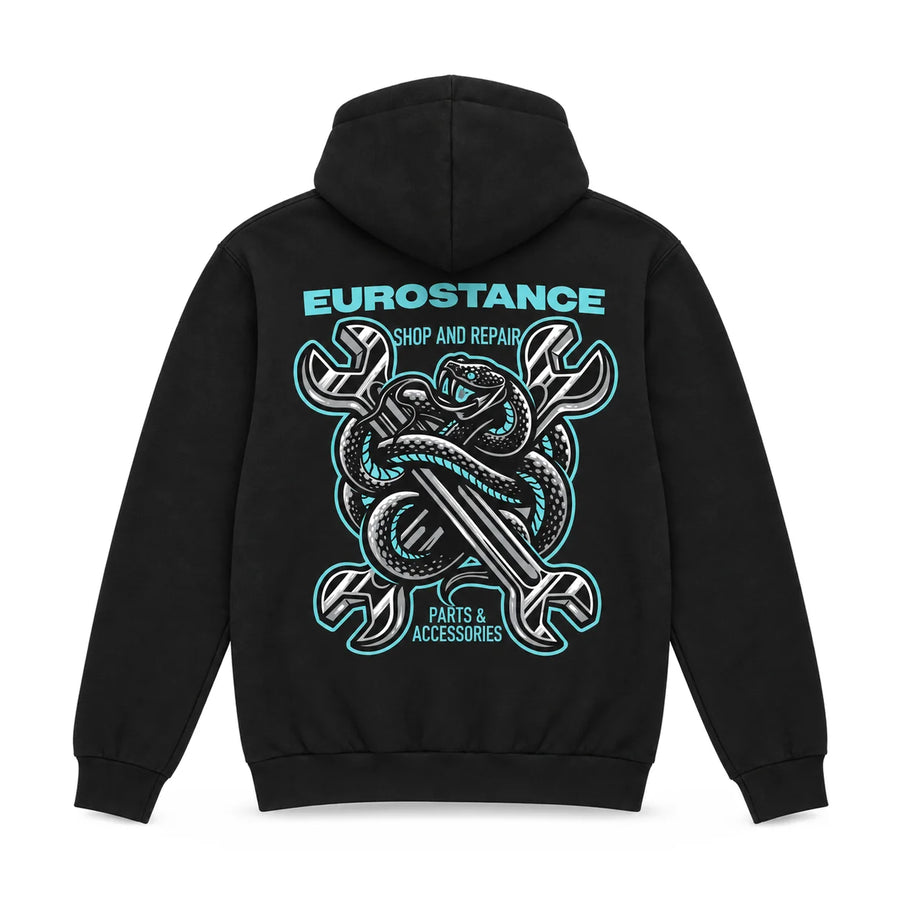 EuroStance Spanner Snakes Hoodie back, product photo on white