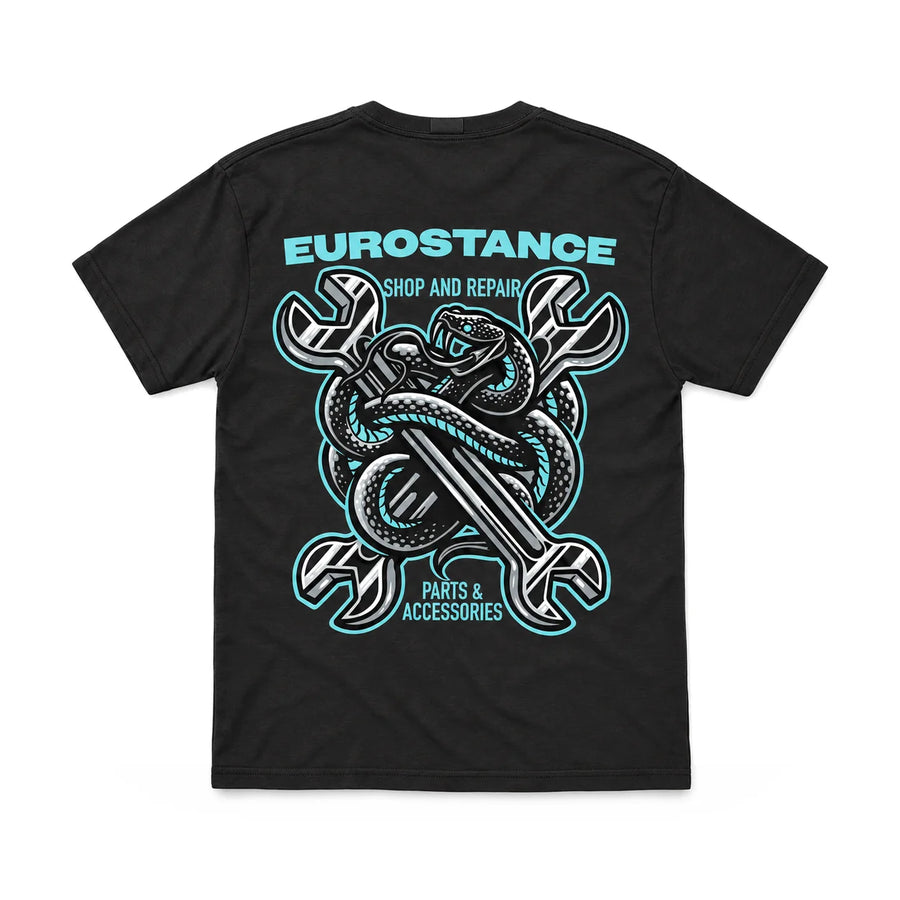 EuroStance Spanner Snakes Tee black, back, product photo on white