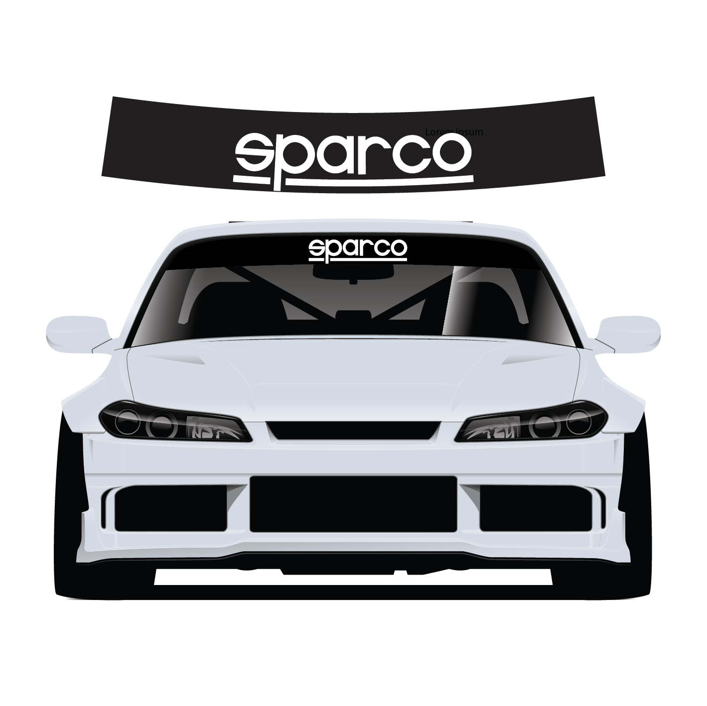 Sparco Custom Vinyl Sunstrip – Universal Fit 140cm 150cm 160cm