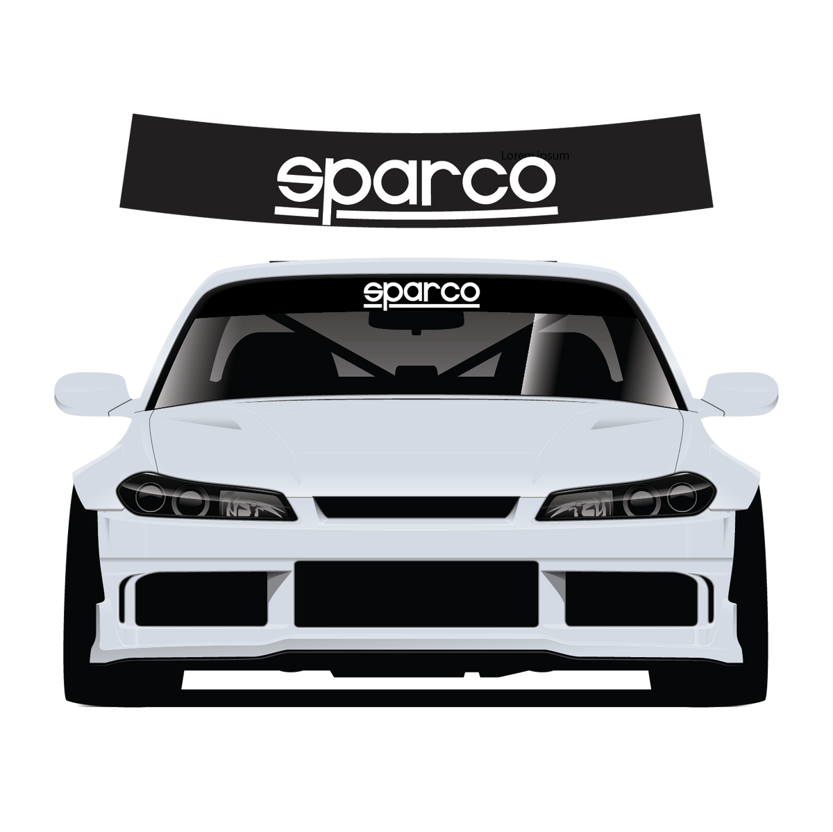 Sparco Custom Vinyl Sunstrip - Universal Fit 140cm 150cm 160cm
