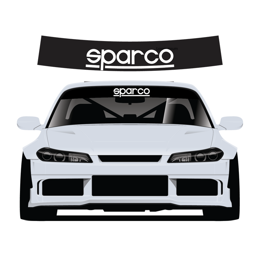 Sparco Custom Vinyl Sunstrip - Universal Fit 140cm 150cm 160cm