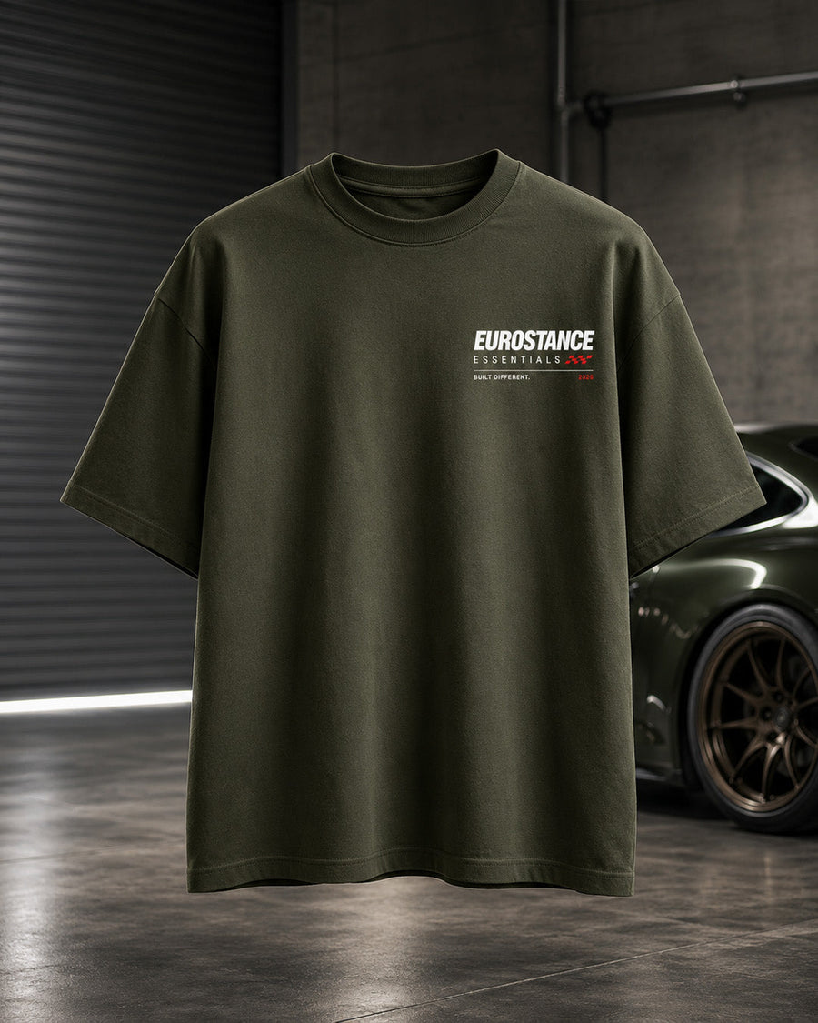 EuroStance Standard vs Static T-Shirt front of the olive tee with a small chest logo print