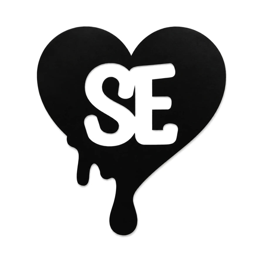 Status Error Heart Drip Logo Sticker Black, product photo on white