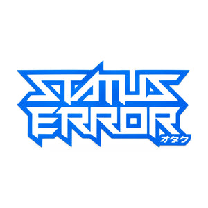 Status Error Logo Outline Sticker 7.5 x3.5" Blue