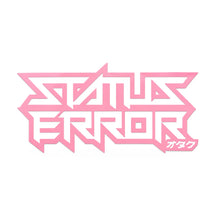 Status Error Logo Outline Sticker 7.5 x3.5" Light Pink, product photo on white
