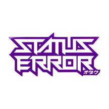 Status Error Logo Outline Sticker 7.5 x3.5" Purple, product photo on white