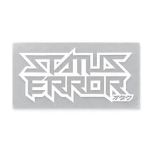 Status Error Logo Outline Sticker 7.5 x3.5" White, product photo on white