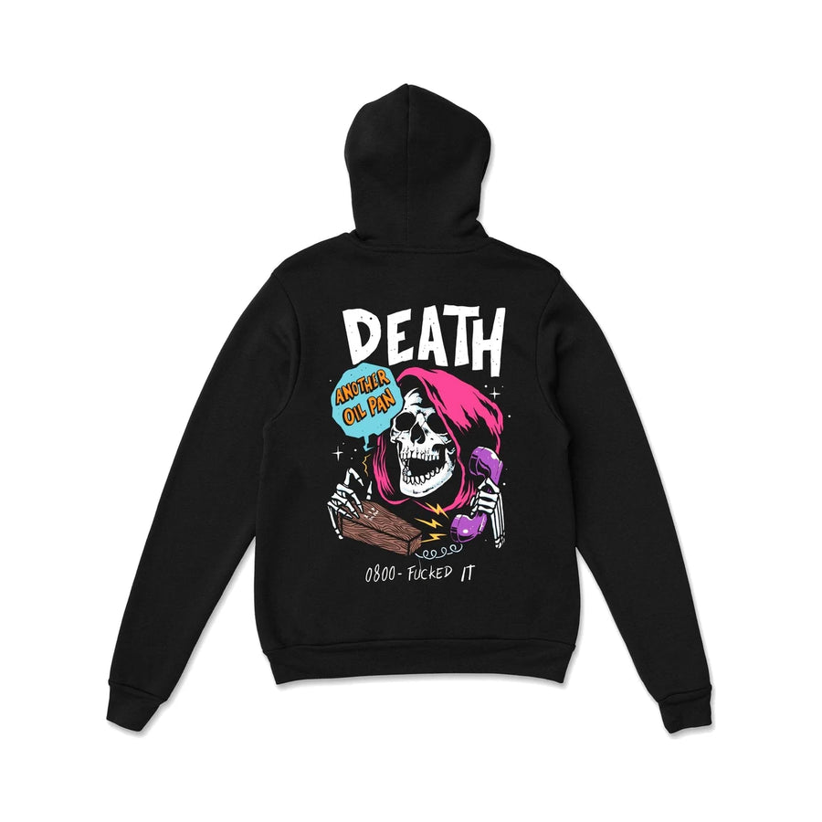 Strictly Static 0800 Fucked It Hoodie, product photo on white