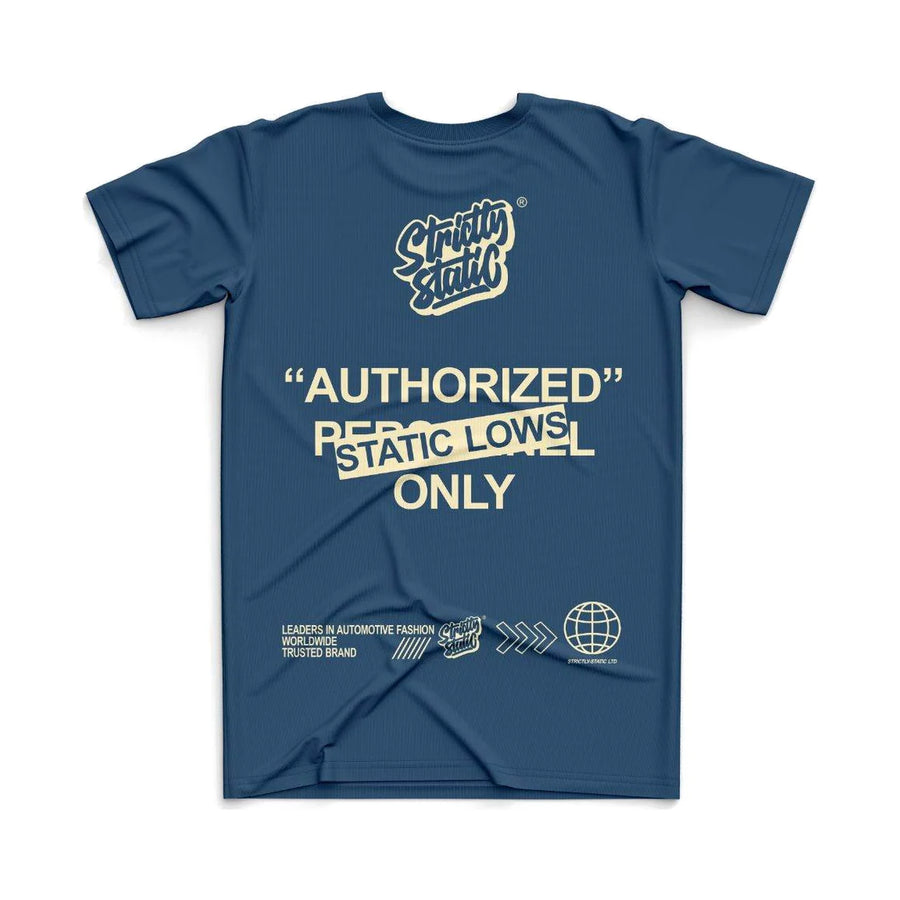 Strictly Static Authorized Static Lows Tee, product photo on white