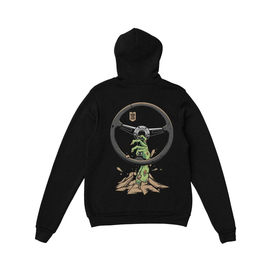 Strictly Static Born From Death Hoodie, product photo on white