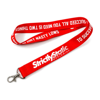 Strictly Static Dirt Nasty Lows Lanyard (Red), product photo on white