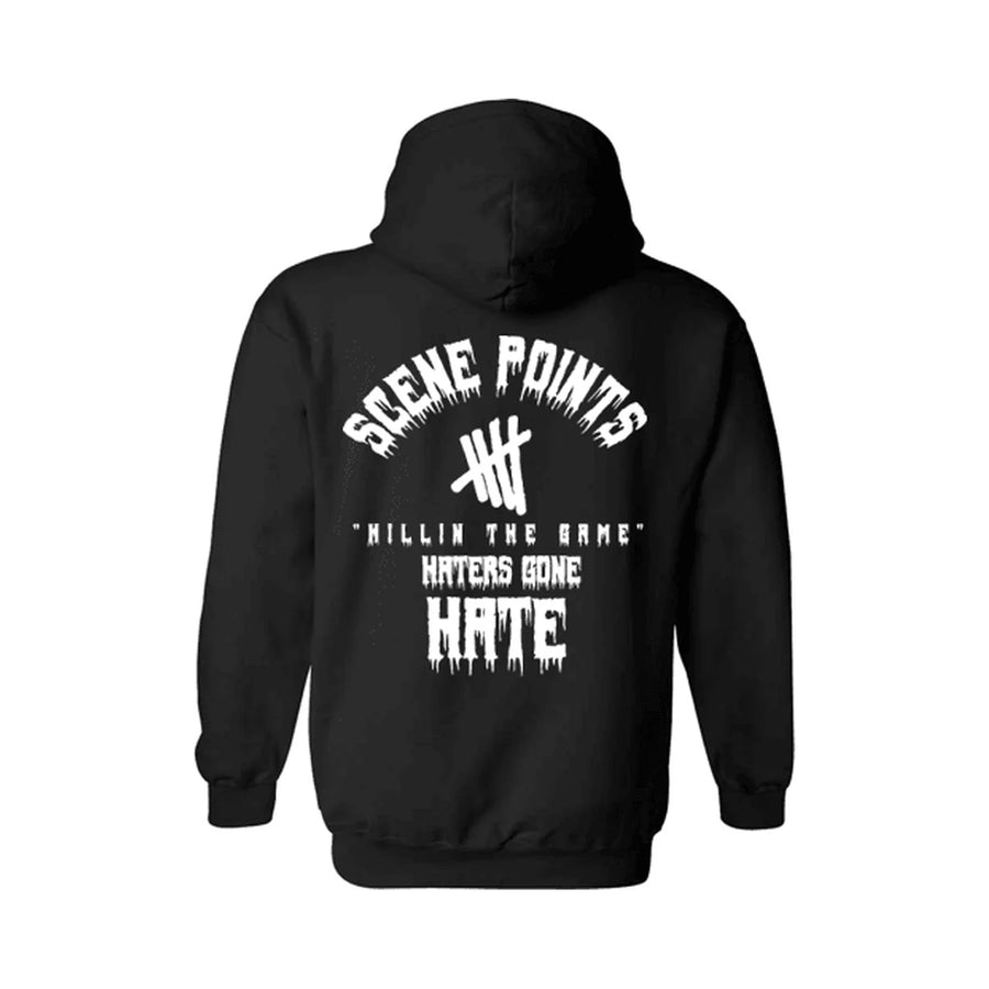 Strictly Static Scene Points Hoodie, product photo on white