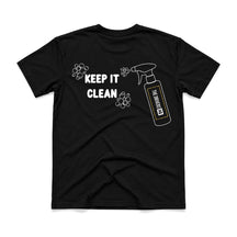 TDHQ Keep It Clean! Tee back view, product photo on white