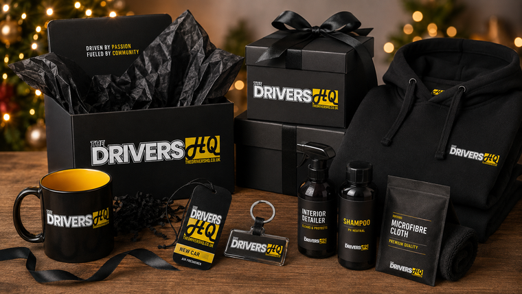 Gift boxes, mug, hoodie, keyring, hanging air freshener, two bottles and a microfibre cloth pack.