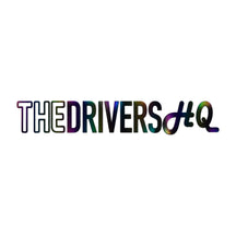 The Drivers HQ Long Outlined Logo 245mm x 40mm Black Oil Slick, product photo on white