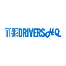 The Drivers HQ Long Outlined Logo 245mm x 40mm Blue, product photo on white