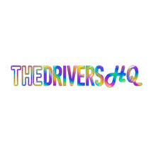 The Drivers HQ Long Outlined Logo 245mm x 40mm Oil Slick, product photo on white