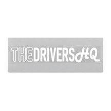 The Drivers HQ Long Outlined Logo 245mm x 40mm White, product photo on white