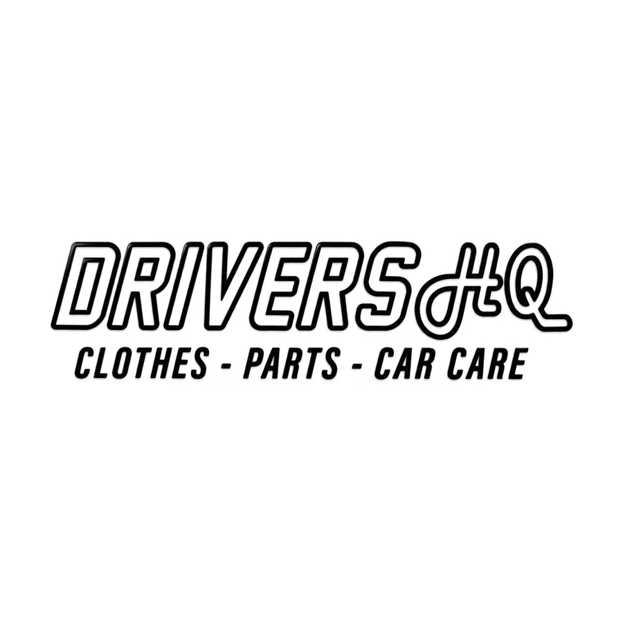 The Drivers HQ Style 2 Decal Vinyl - 240mm x 65mm Black, product photo on white