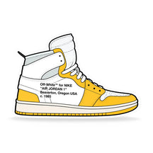 The Hyped Source Off-White AJ1 Canary Yellow Air Freshener - Lemon Scent: back of the card