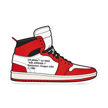 The Hyped Source Off-White AJ1 Chicago Air Freshener - Cherry Scent: back of the card