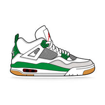 The Hyped Source SB Jordan 4 Pine Green Air Freshener - Cotton Scent: back of the card