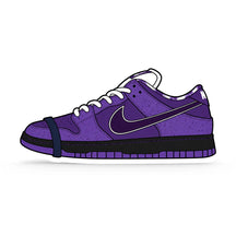 The Hyped Source SB Purple Lobster Air Freshener - Dior Sauvage Scent: front of the sneaker shaped card