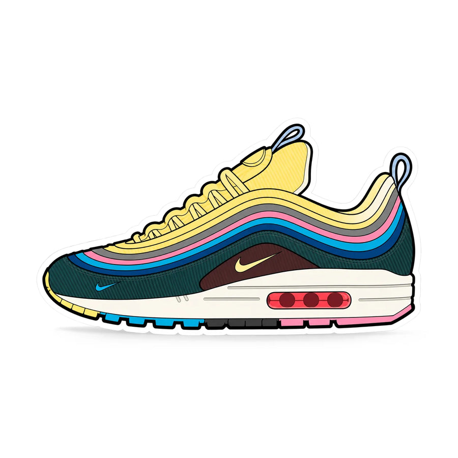 The Hyped Source Sean Wotherspoon AM97/1 Air Freshener - Bubblegum Scent: front of the sneaker shaped card