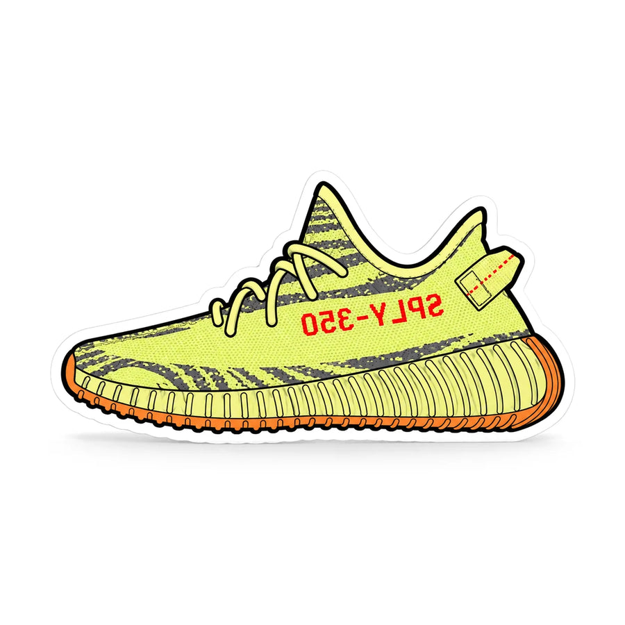 The Hyped Source Yeezy 350 Yebra Air Freshener - Lemon Scent: front of the sneaker shaped card