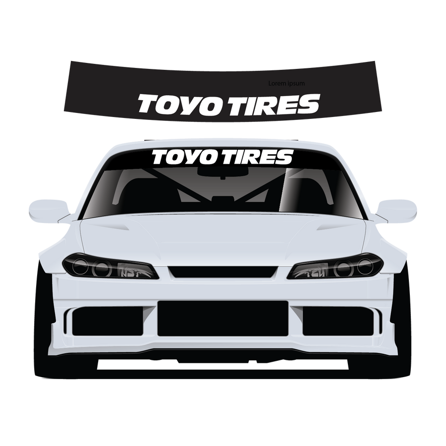 Toyo Tires Custom Vinyl Sunstrip - Universal Fit 140cm 150cm 160cm