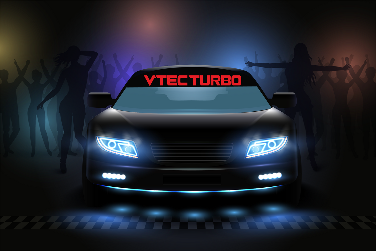 Vtech Customized VTECH TURBO Custom Vinyl Sunstrip – Universal Fit 140cm 150cm 160cm ...
