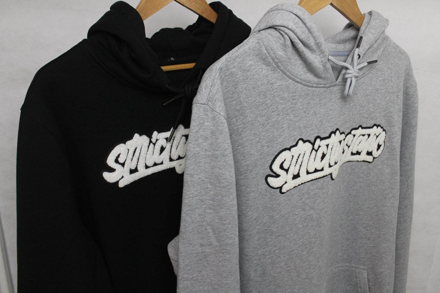 STRICTLY STATIC CHENILLE SIGNATURE HOODIE (BLACK) - The Drivers HQ
