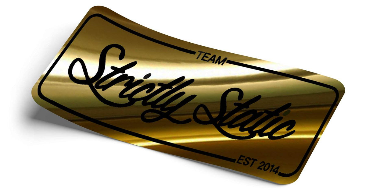 STRICTLY STATIC #2 GOLD CHROME SLAP STICKER - The Drivers HQ