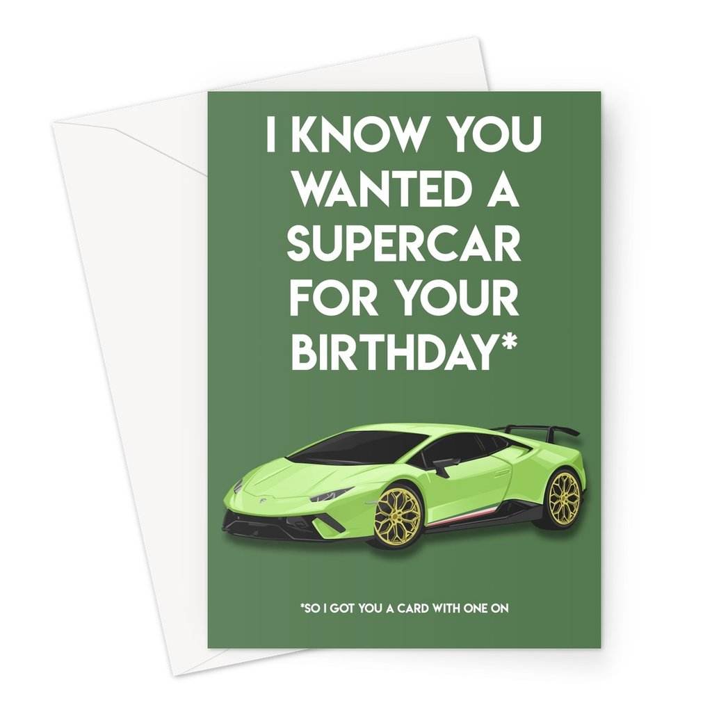 CAR CARDS SUPERCAR BIRTHDAY GREETING CARD - The Drivers HQ