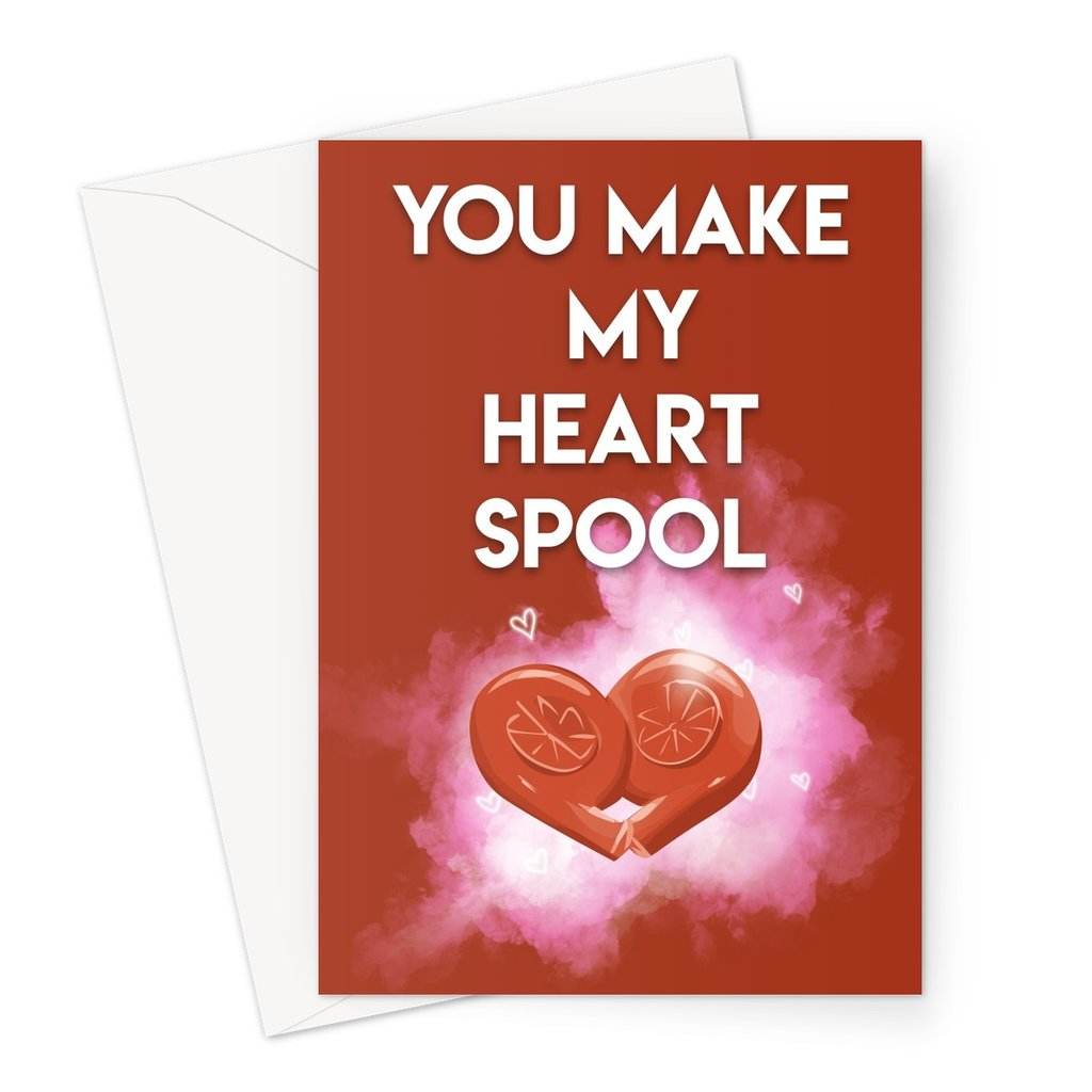 CAR CARDS HEART SPOOL GREETING CARD - The Drivers HQ