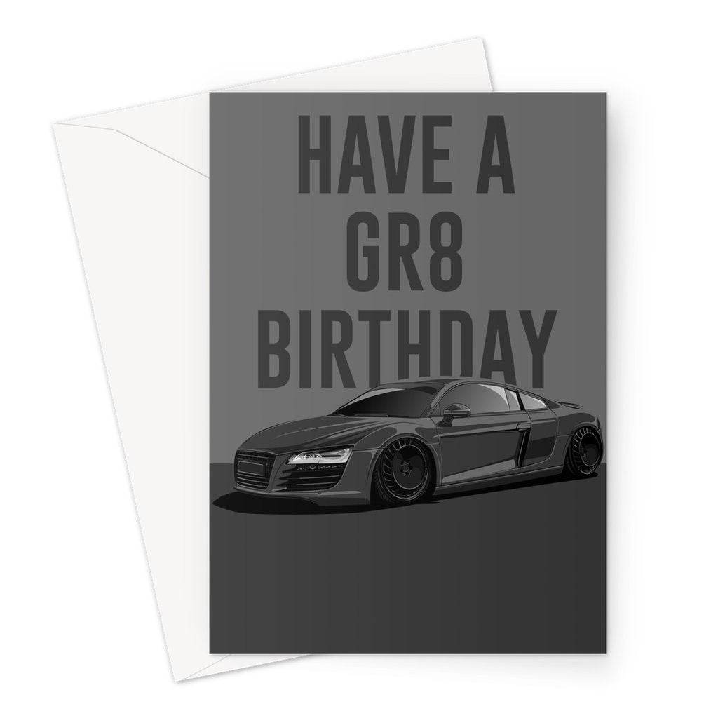 CAR CARDS GR8 BIRTHDAY GREY GREETING CARD - The Drivers HQ