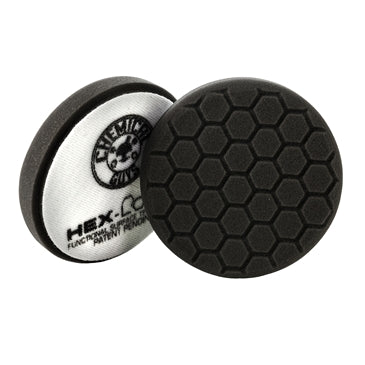 Chemical Guys HEX Logic Black Pad 4in showing the hex face and logo backing