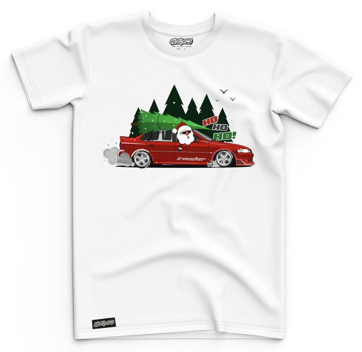 STRICTLY STATIC CHRISTMAS MODIFIED CAR T-SHIRT - WHITE - The Drivers HQ
