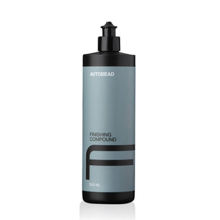 Autobead Finishing Compound 500ml flip cap bottle with a blue grey label and black F mark on a white background
