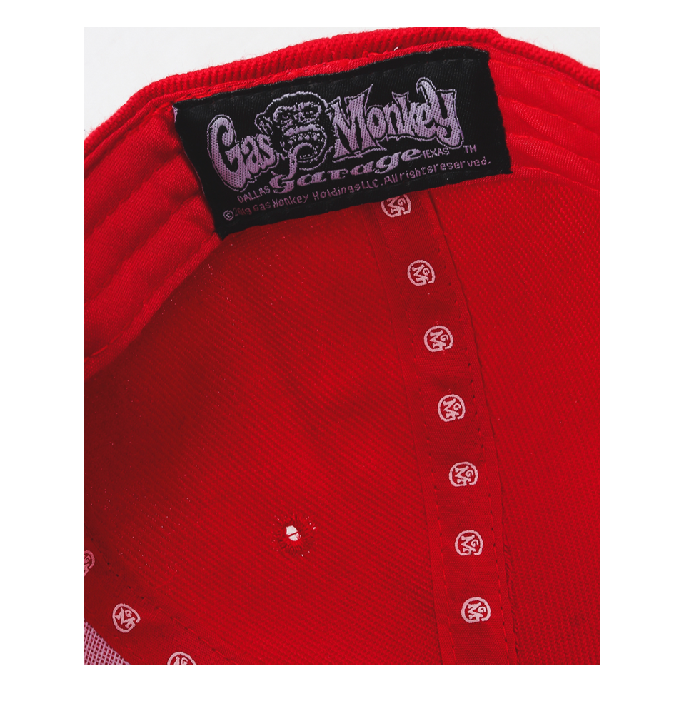 GAS MONKEY GARAGE GMG 3D INITIAL LOGO SNAPBACK (RED)