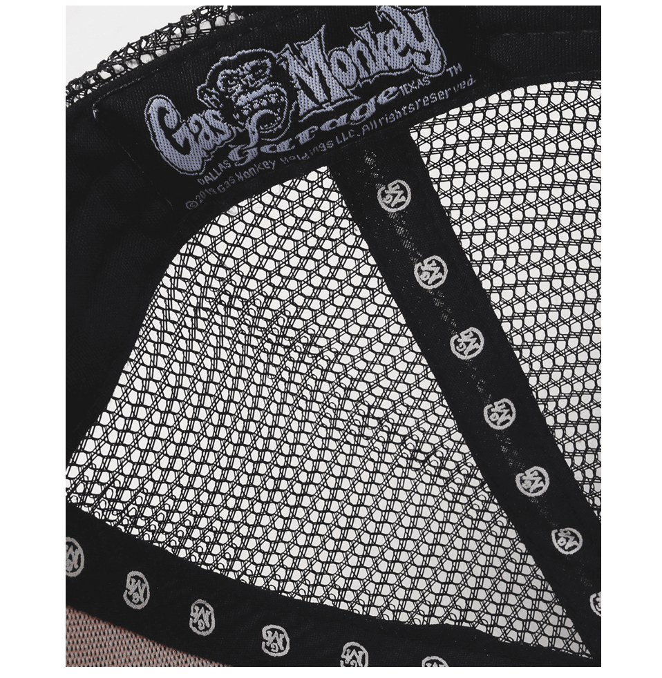 GAS MONKEY GARAGE INITIAL LOGO PATCH TRUCKER CAP - (MUSTARD & BLACK) - The Drivers HQ
