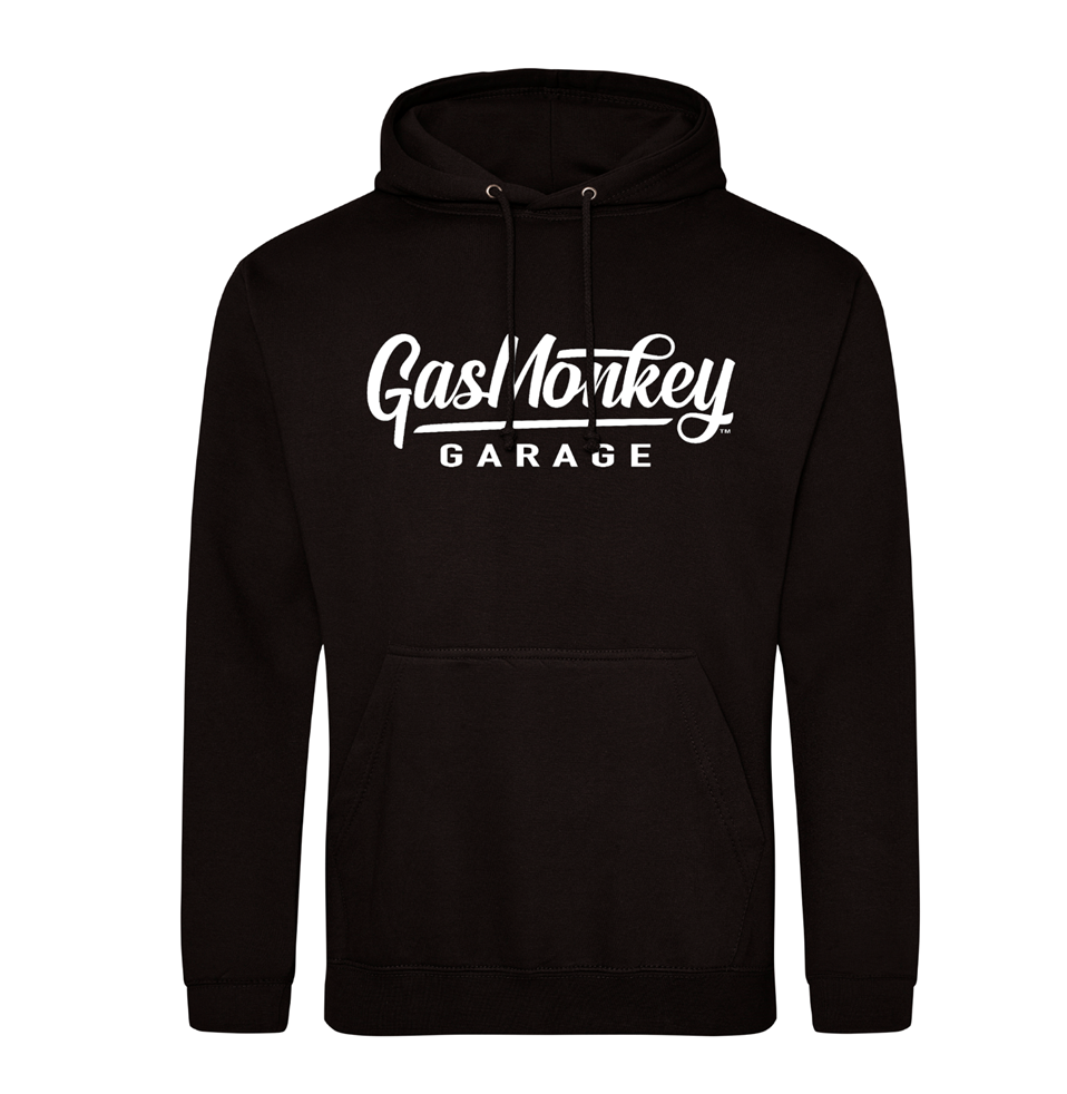 GAS MONKEY GARAGE LARGE SCRIPT LOGO HOODIE - BLACK