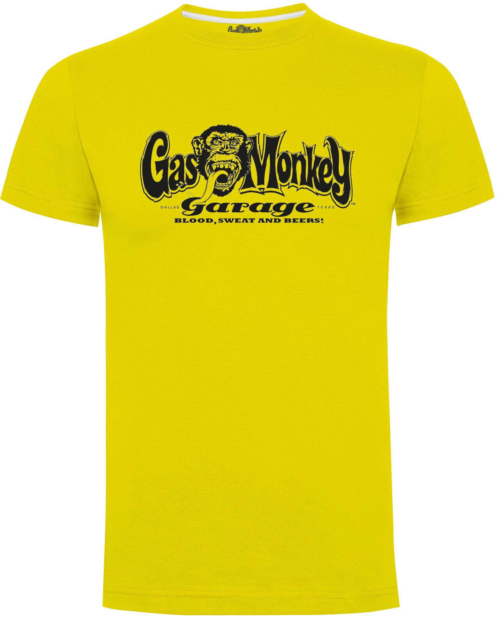 GAS MONKEY BLOOD, SWEAT & BEERS OG T-SHIRT (YELLOW) - The Drivers HQ