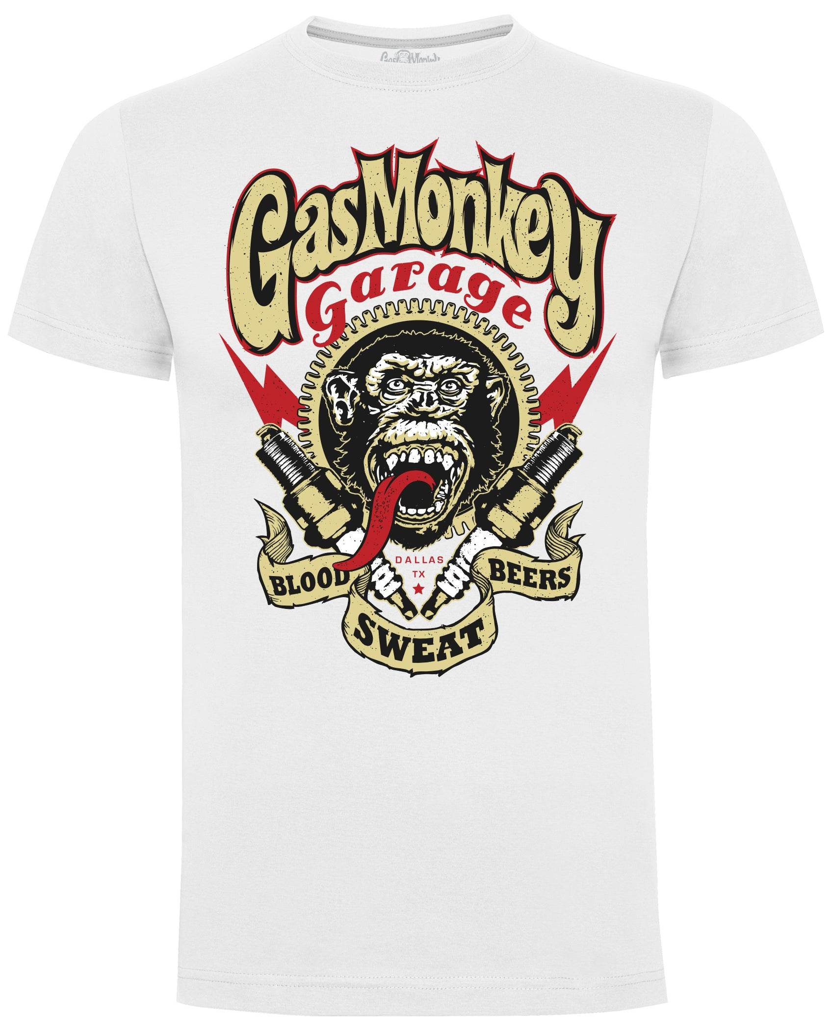 GAS MONKEY SPARK PLUGS GAS MONKEY T-Shirt (White) - The Drivers HQ