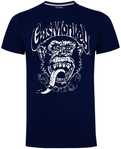 Gas Monkey Distressed Monkey T-Shirt (Navy)