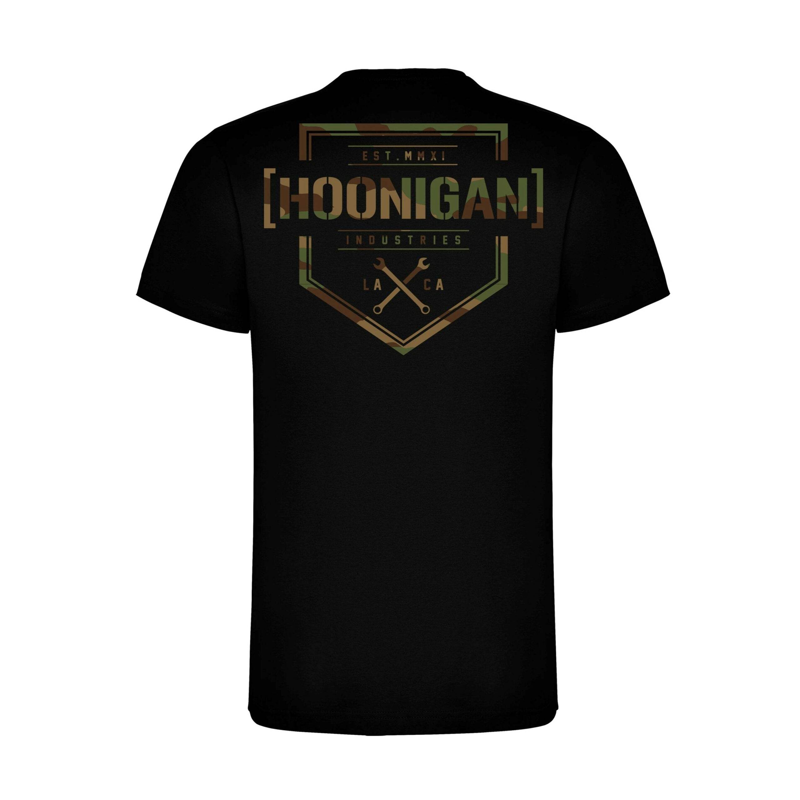 Hoonigan Covert Bracket X Camo T-Shirt (Black) - The Drivers HQ