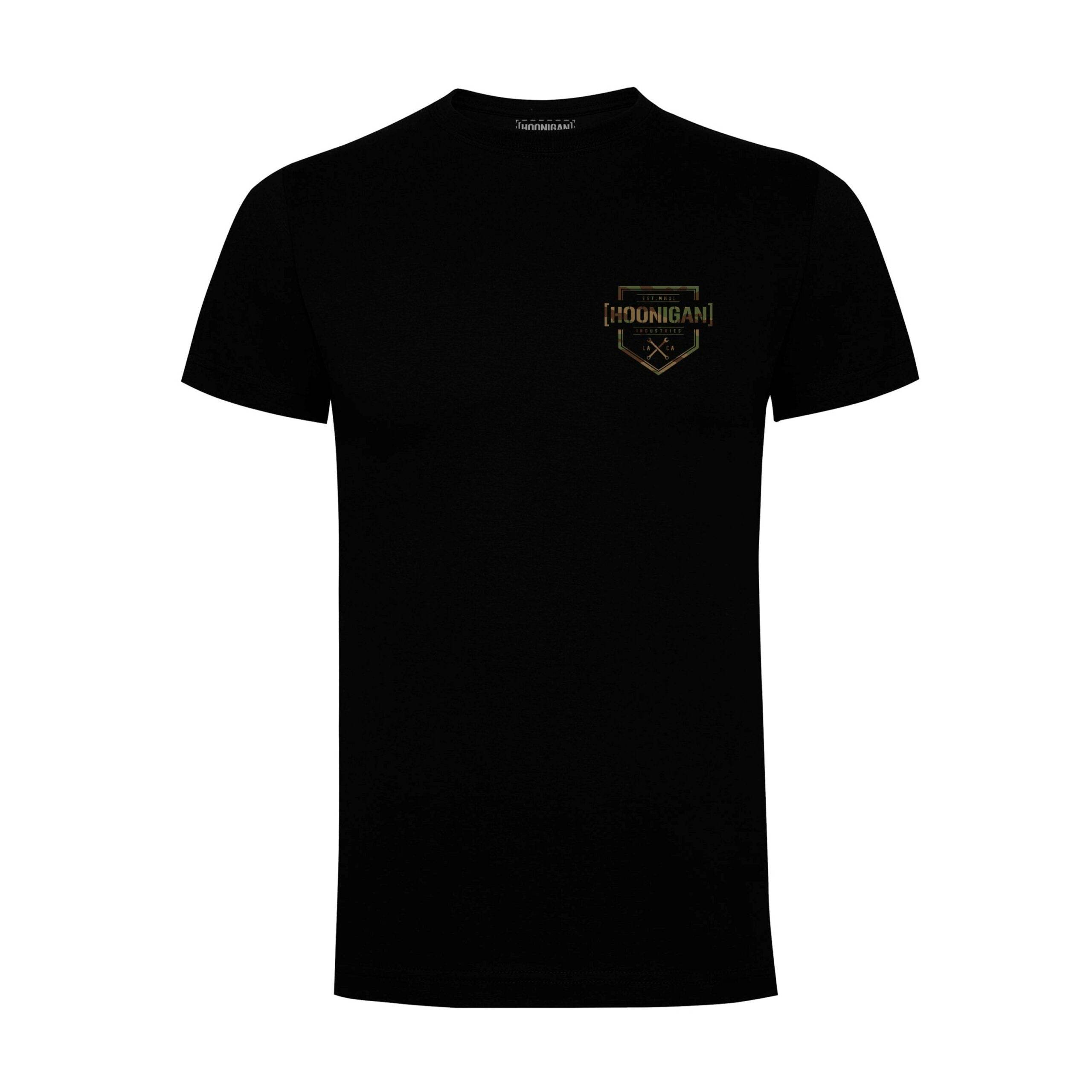 Hoonigan Covert Bracket X Camo T-Shirt (Black) - The Drivers HQ